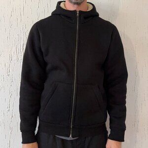 American Apparel Men's Sherpa Zip Hoodie Small Black